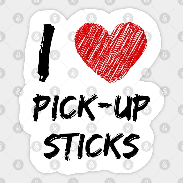 I Love Pick-Up Sticks Sticker by Eat Sleep Repeat